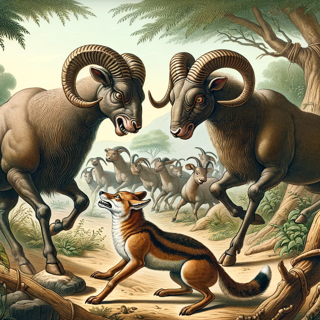 The Panchatantra The Jackal at the Ram-Fight